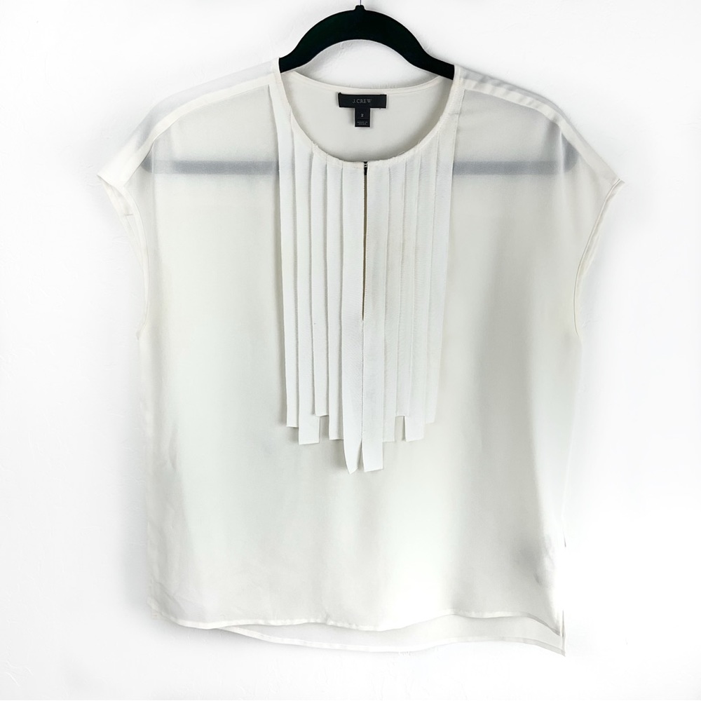 J Crew Sleeveless Cream Blouse